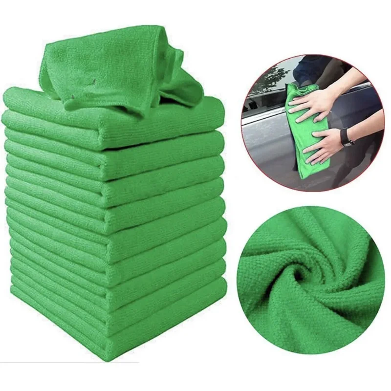 Microfiber Towel Detailing - 10pcs Green Soft Microfiber Cloths Towels