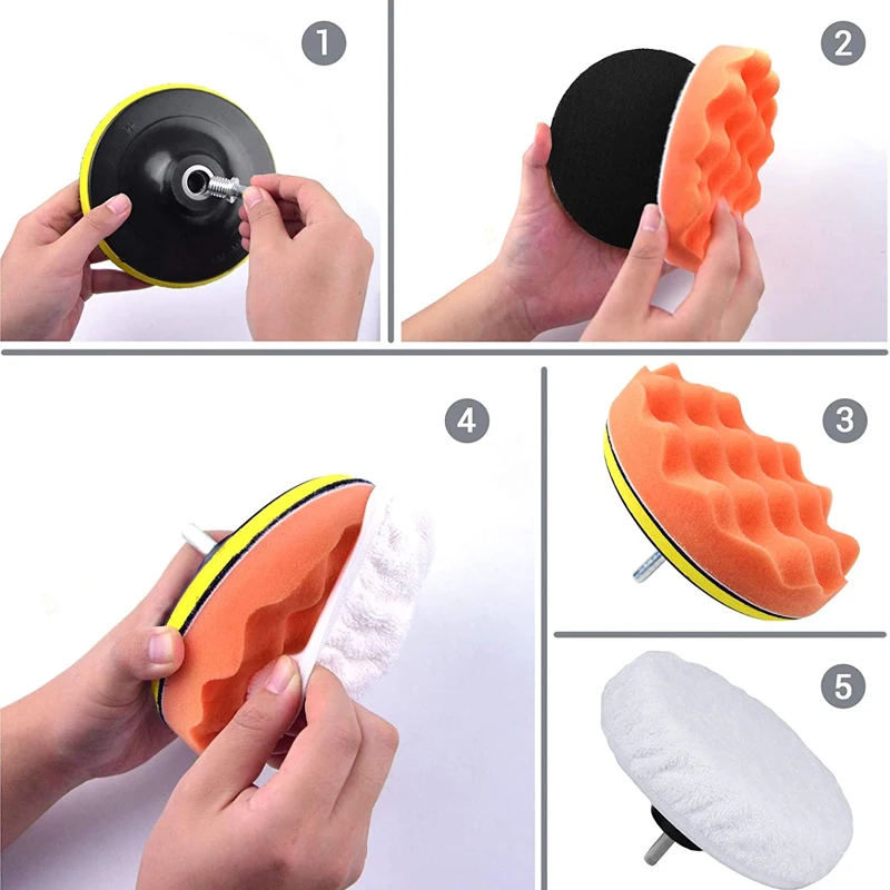 6pcs/8pcs/set Car Polishing Sp - đánh giá và giá Polish Pad Set Buffer